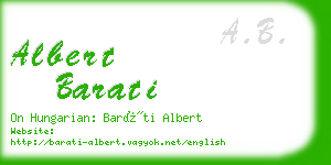 albert barati business card